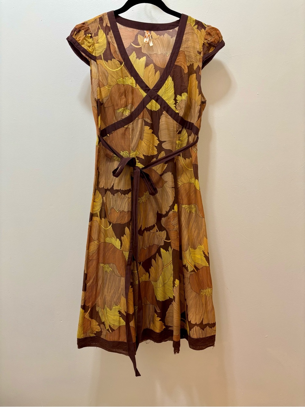 Maeve Leaf Motif Midi Dress